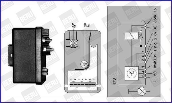 Caja precalentamiento bujias BERU ref. GR054