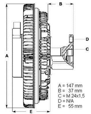 Embrayage, ventilateur de radiateur (Embrayage ventilateur moteur) BERU ref. LK002