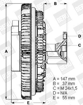 Embrayage, ventilateur de radiateur (Embrayage ventilateur moteur) BERU ref. LK002