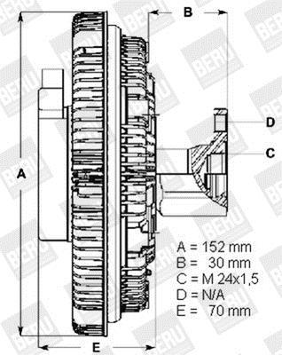 Embrayage, ventilateur de radiateur (Embrayage ventilateur moteur) BERU LK016