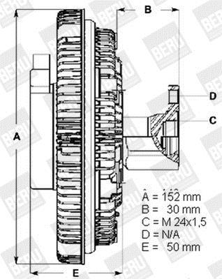 Embrayage, ventilateur de radiateur (Embrayage ventilateur moteur) BERU LK017