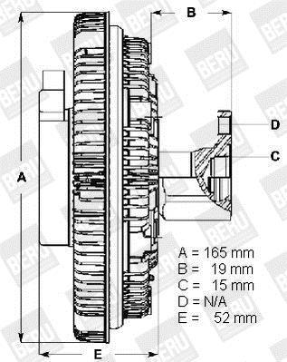Embrayage, ventilateur de radiateur (Embrayage ventilateur moteur) BERU LK043