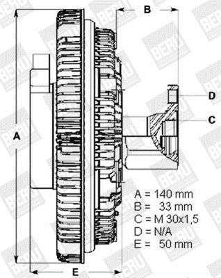 Embrayage, ventilateur de radiateur (Embrayage ventilateur moteur) BERU ref. LK046