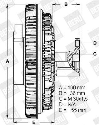 Embrayage, ventilateur de radiateur (Embrayage ventilateur moteur) BERU ref. LK060