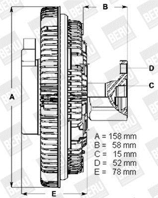 Embrayage, ventilateur de radiateur (Embrayage ventilateur moteur) BERU ref. LK085
