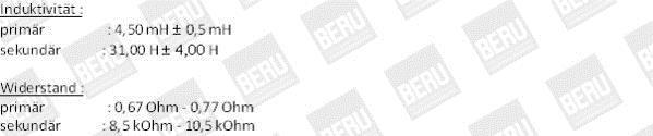 Bobine d'allumage BERU ZS126