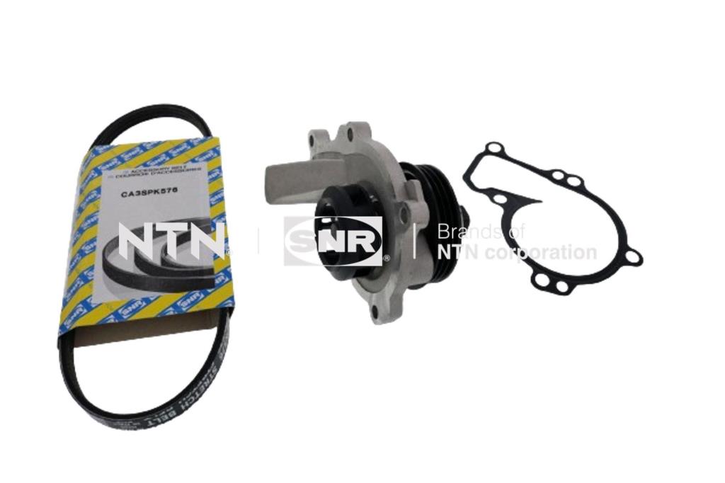 Bomba de agua + kit de correa poli V (Bomba de agua + kit correas de accesorios) SNR ref. KAP859.471