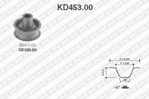 Kit de distribution (Kit courroie de distribution) SNR ref. KD453.00