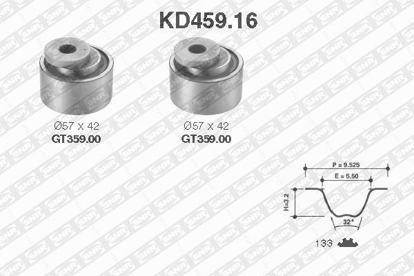 Kit de distribution (Kit courroie de distribution) SNR ref. KD459.16