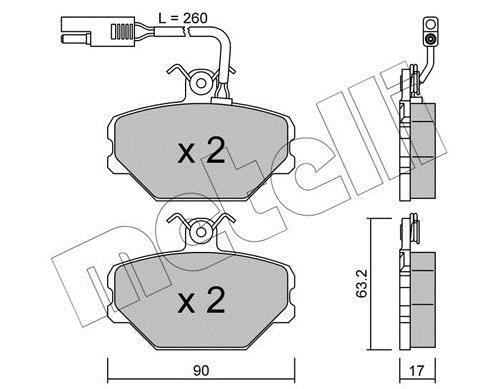 Jeu de 4 plaquettes de frein METELLI ref. 22-0059-1