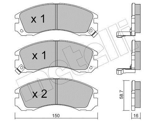 Jeu de 4 plaquettes de frein METELLI ref. 22-0134-0