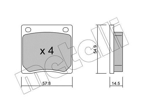 Jeu de 4 plaquettes de frein METELLI ref. 22-0229-0