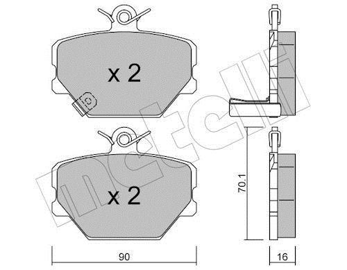 Jeu de 4 plaquettes de frein METELLI ref. 22-0341-0