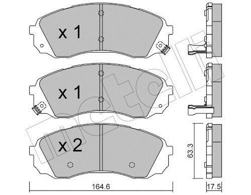 Jeu de 4 plaquettes de frein METELLI ref. 22-0785-0