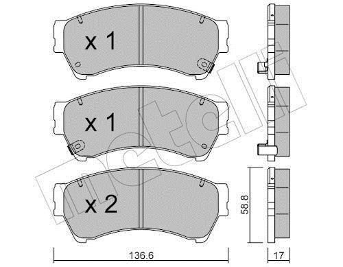 Jeu de 4 plaquettes de frein METELLI ref. 22-0924-0