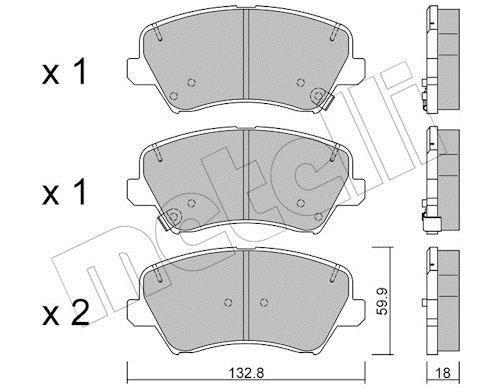Jeu de 4 plaquettes de frein METELLI ref. 22-0944-0