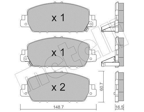 Metelligroup Pastiglie Freno Kit 4 Pezzi – Made In Italy – Compatibile BMW / MINI (22-1038-0)