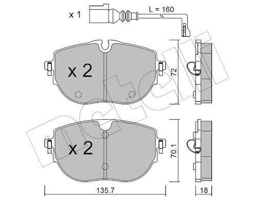Jogo de 4 pastilhas de travão METELLI ref. 22-1321-0