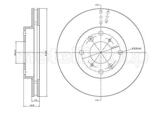 Discos de travão METELLI ref. 23-1696C