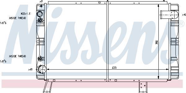 Radiateur moteur (Radiateur de refroidissement) NISSENS ref. 63640