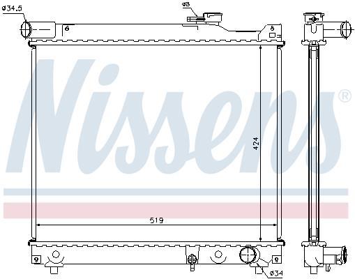 Radiateur Moteur NISSENS 60856 - Compatible Isuzu D-Max 2002-2012