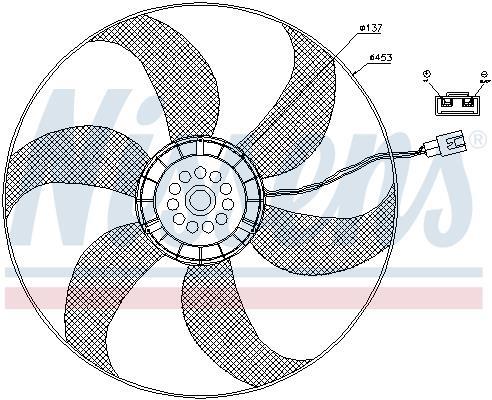 Ventilador, condensador del aire acondicionado 85403 al Ventilador, condensador del aire acondicionado NISSENS 85403