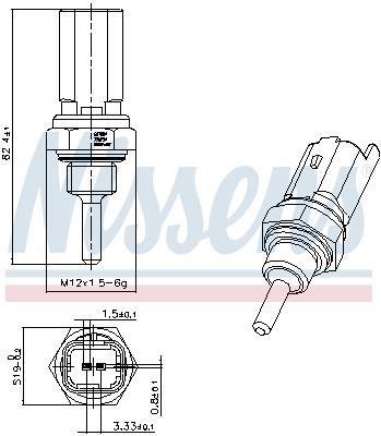 Sonde de température, liquide de refroidissement NISSENS ref. 207004