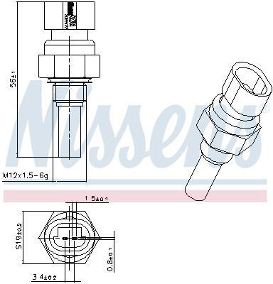 Sonde de température, liquide de refroidissement NISSENS ref. 207005