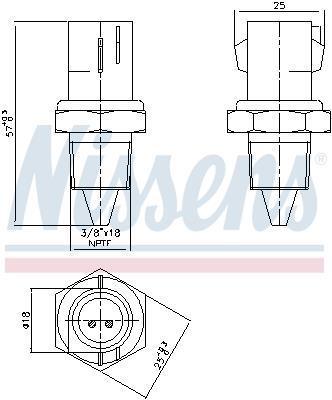 Sonde de température, liquide de refroidissement NISSENS ref. 207012