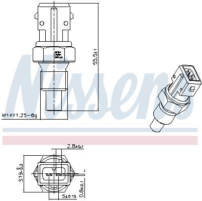Sonde de température, liquide de refroidissement NISSENS ref. 207014