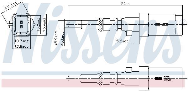Sonde de température, liquide de refroidissement NISSENS ref. 207016