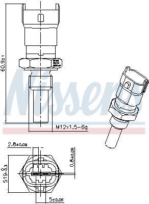 Sonde de température, liquide de refroidissement NISSENS ref. 207019