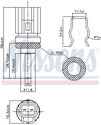 Sonde de température, liquide de refroidissement NISSENS ref. 207020