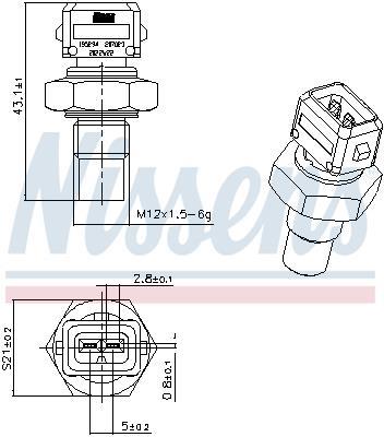 Sensor, temperatura del refrigerante NISSENS ref. 207023