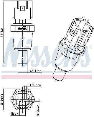 Sonde de température, liquide de refroidissement NISSENS ref. 207029