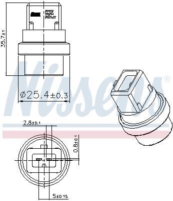 Sonde de température, liquide de refroidissement NISSENS ref. 207032