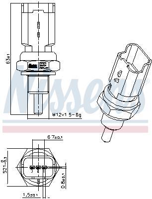 Sonde de température, liquide de refroidissement NISSENS ref. 207033