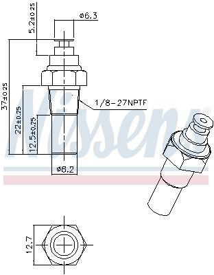 Sensor de temperatura motor NISSENS ref. 207036