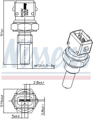 Sonde de température, liquide de refroidissement NISSENS ref. 207041