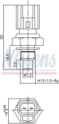 Sonde de température, liquide de refroidissement NISSENS ref. 207043