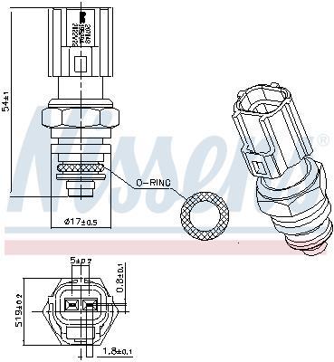 Sonde de température, liquide de refroidissement NISSENS ref. 207048