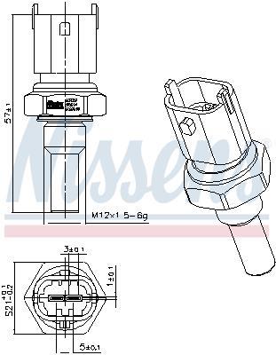 Sensor, temperatura del refrigerante NISSENS ref. 207052