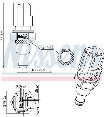 Sensor de temperatura motor NISSENS ref. 207056
