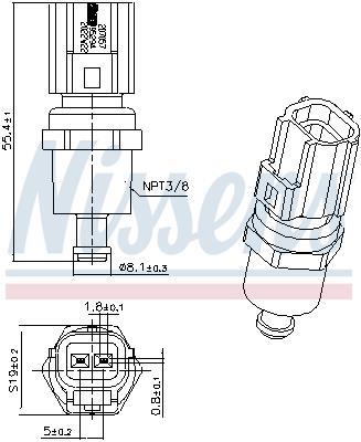 Sensor, temperatura del refrigerante NISSENS ref. 207057