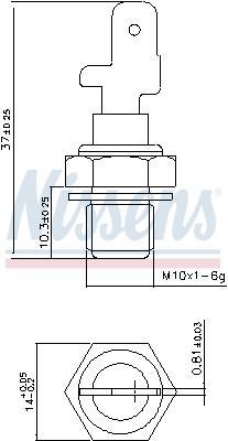 Sensor, temperatura del refrigerante NISSENS ref. 207058