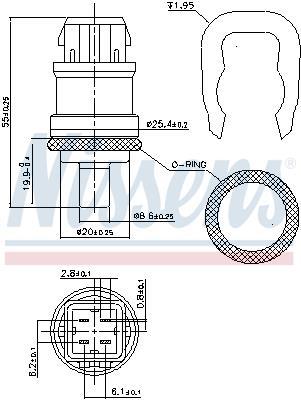 Sonde de température, liquide de refroidissement NISSENS ref. 207061