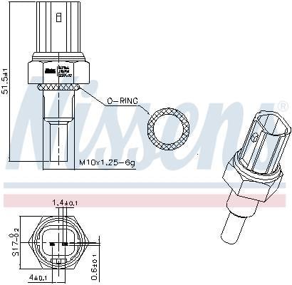 Sonde de température, liquide de refroidissement NISSENS ref. 207066
