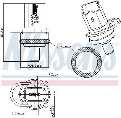 Sonde de température, liquide de refroidissement NISSENS ref. 207069