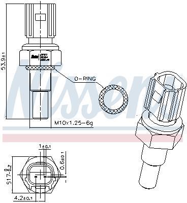 Sensor, temperatura del refrigerante NISSENS ref. 207071