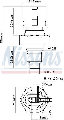 Sensor, temperatura del refrigerante NISSENS ref. 207075